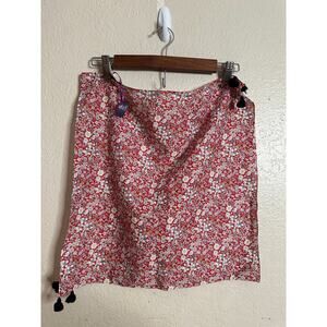 J.Crew Liberty Fabrics Square Handkerchief in June's Meadow Red White NWT